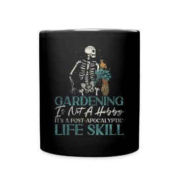 Plant Lover Gardening Skeleton - Full Colour Mug - black - Front