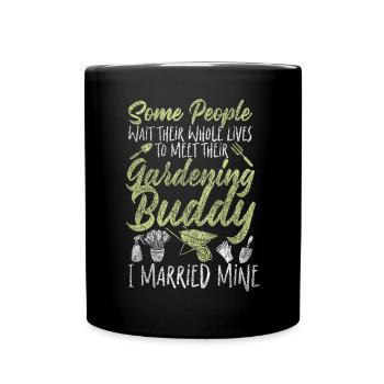 Amoureux des plantes Jardinage Mari Femme - Mug uni - noir - Devant
