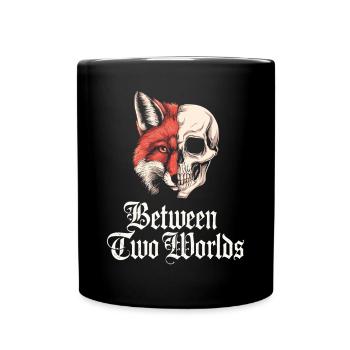 Between Two Worlds Fox Skull Motif - Full Colour Mug - black - Front