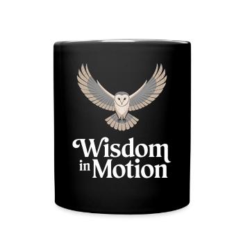 Wisdom In Motion Motif Hibou - Mug uni - noir - Devant