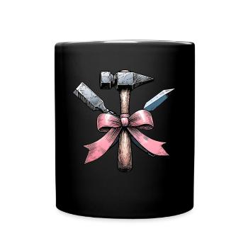 Coquette Bogen Bildhauer Sculptor Mom Ribbon Rosa - Tasse einfarbig - Schwarz - Vorne