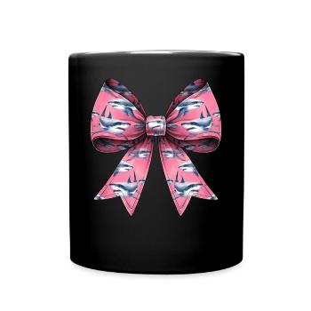 Coquette Bogen Hai Ozean Tiermuster Rosa - Tasse einfarbig - Schwarz - Vorne
