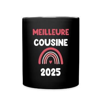 2025 Cousine Beste Schwangerschaftswerbung - Tasse einfarbig - Schwarz - Vorne