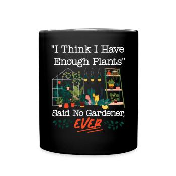 Plant Lover Gardening I Think I - Tasse einfarbig - Schwarz - Vorne