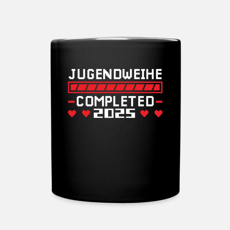 Jugendweihe 2025 Mädchen Junge - Tasse einfarbig - Schwarz