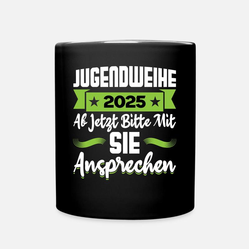 Jugendweihe 2025 Mädchen Junge - Tasse einfarbig - Schwarz