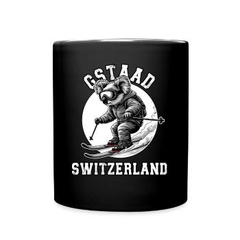 Skigebiet Gstaad Skifahren in den Schweizer Alpen - Tasse einfarbig - Schwarz - Vorne
