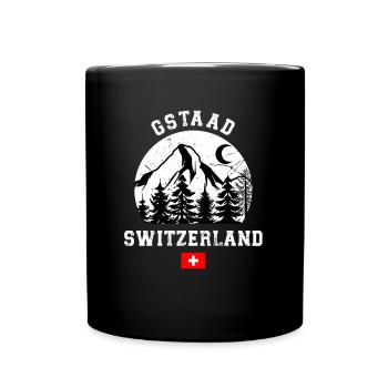 Skigebiet Gstaad Skifahren in den Schweizer Alpen - Tasse einfarbig - Schwarz - Vorne