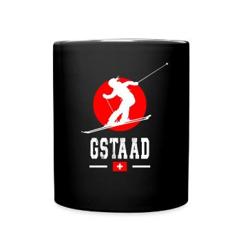 Skigebiet Gstaad Skifahren in den Schweizer Alpen - Tasse einfarbig - Schwarz - Vorne
