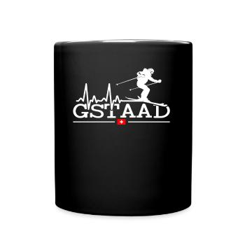 Skigebiet Gstaad Skifahren in den Schweizer Alpen - Tasse einfarbig - Schwarz - Vorne