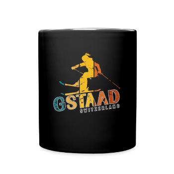 Skigebiet Gstaad Skifahren in den Schweizer Alpen - Tasse einfarbig - Schwarz - Vorne