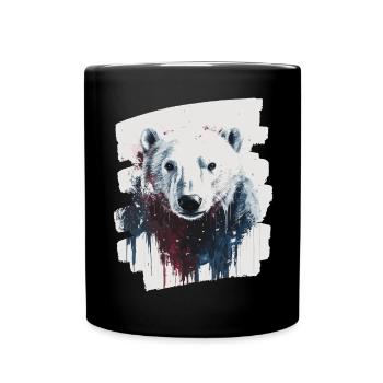 Eisbär Graffiti Sprayer - Tasse einfarbig - Schwarz - Vorne