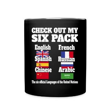 Sprachen Sixpack - Tasse einfarbig - Schwarz - Vorne