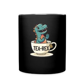 Funny Dinosaur Tea-Rex Dinosaur - Full Colour Mug - black - Front