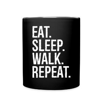 Manger Somnambule Marcher Répéter - Mug uni - noir - Devant