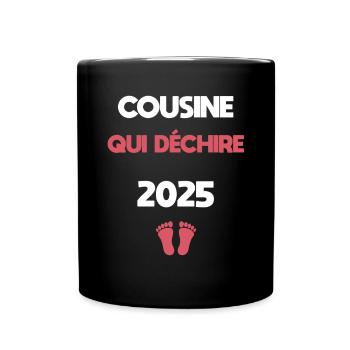 cousine qui déchire 2025 annonce grossesse - Mug uni - noir - Devant