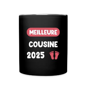 Beste Ankündigung einer Cousine-Schwangerschaft 2025 - Tasse einfarbig - Schwarz - Vorne