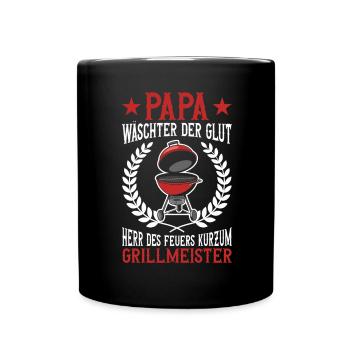 Grill Papa Vatertag Vater Vaterschaft Elternteil - Tasse einfarbig - Schwarz - Vorne