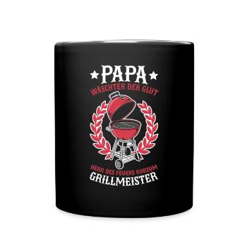 Grill Papa Vatertag Vater Vaterschaft Elternteil - Tasse einfarbig - Schwarz - Vorne