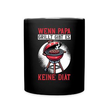 Grill Papa Vatertag Vater Vaterschaft Elternteil - Tasse einfarbig - Schwarz - Vorne