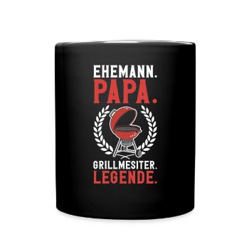 Grill Papa Vatertag Vater Vaterschaft Elternteil - Tasse einfarbig - Schwarz - Vorne