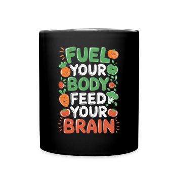 Habitudes alimentaires saines pour les enfants Manger vert - Mug uni - noir - Devant