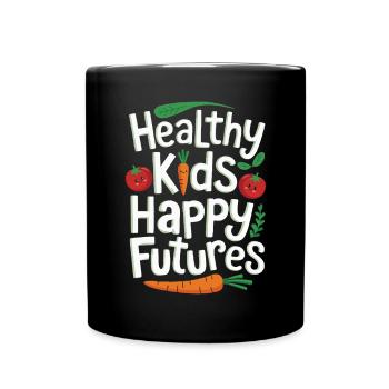 Healthy Eating Habits For Children Eat Green - Full Colour Mug - black - Front