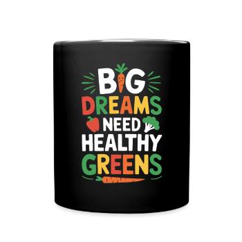 Healthy Eating Habits For Children Eat Green - Full Colour Mug - black - Front