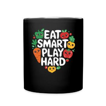 Healthy Eating Habits For Children Eat Green - Full Colour Mug - black - Front