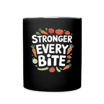 Healthy Eating Habits For Children Eat Green - Full Colour Mug - black - Front