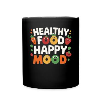 Habitudes alimentaires saines pour les enfants Manger vert - Mug uni - noir - Devant