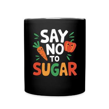 Habitudes alimentaires saines pour les enfants Manger vert - Mug uni - noir - Devant