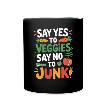 Healthy Eating Habits For Children Eat Green - Full Colour Mug - black - Front