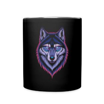 Art Techno Loup - Mug uni - noir - Devant