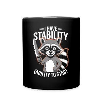 Humour sarcastique du raton laveur - Mug uni - noir - Devant