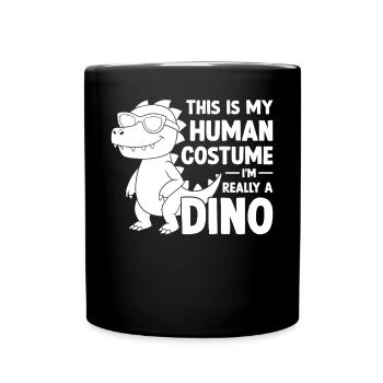 dinosaure dino - c’est mon costume humain je suis - Mug uni - noir - Devant