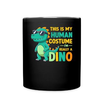 Drôle de dinosaure - C’est mon costume humain Je suis - Mug uni - noir - Devant