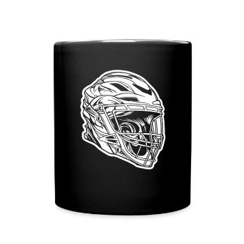 Lacrosse Helmet Sketch - Full Colour Mug - black - Front