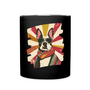 Bullterrier Kampfhund Hunderasse - Tasse einfarbig - Schwarz - Vorne