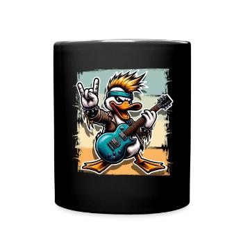 Ente Rock and Roll Gitarrist E Gitarre - Tasse einfarbig - Schwarz - Vorne
