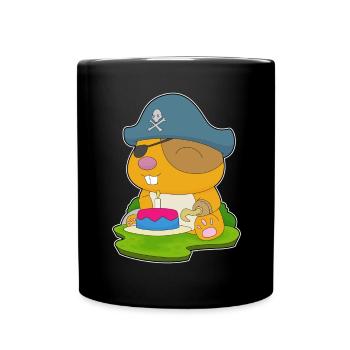 Hamster Birthday Pirate - Full Colour Mug - black - Front