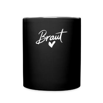 Braut Herz JGA Hochzeit Junggesellenabschied - Tasse einfarbig - Schwarz - Vorne