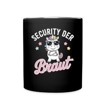 Security of the Bride Unicorn Bachelor Party Group Shirt - Full Colour Mug - black - Front