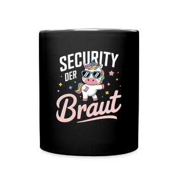 Security of the Bride Unicorn Bachelor Party Group Shirt - Full Colour Mug - black - Front