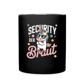 Security of the Bride Unicorn Bachelor Party Group Shirt - Full Colour Mug - black - Front