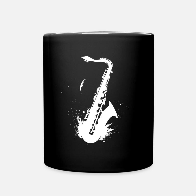 Saxophon Grafik - Tasse einfarbig - Schwarz