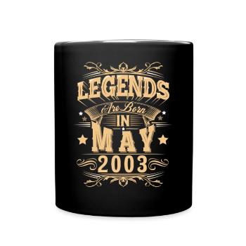 Mai 2003 Geburtstag Legende - Tasse einfarbig - Schwarz - Vorne