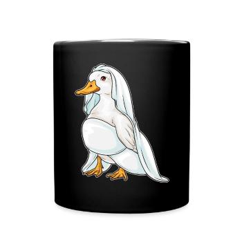 Ente Braut Schleier Hochzeit - Tasse einfarbig - Schwarz - Vorne