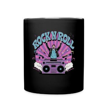 Rock N Roll Musik Retro Party Illustration Mit - Tasse einfarbig - Schwarz - Vorne