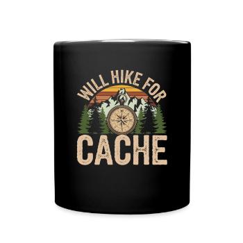 Je fais de la randonnée pour Cache Adventure Compass - Mug uni - noir - Devant